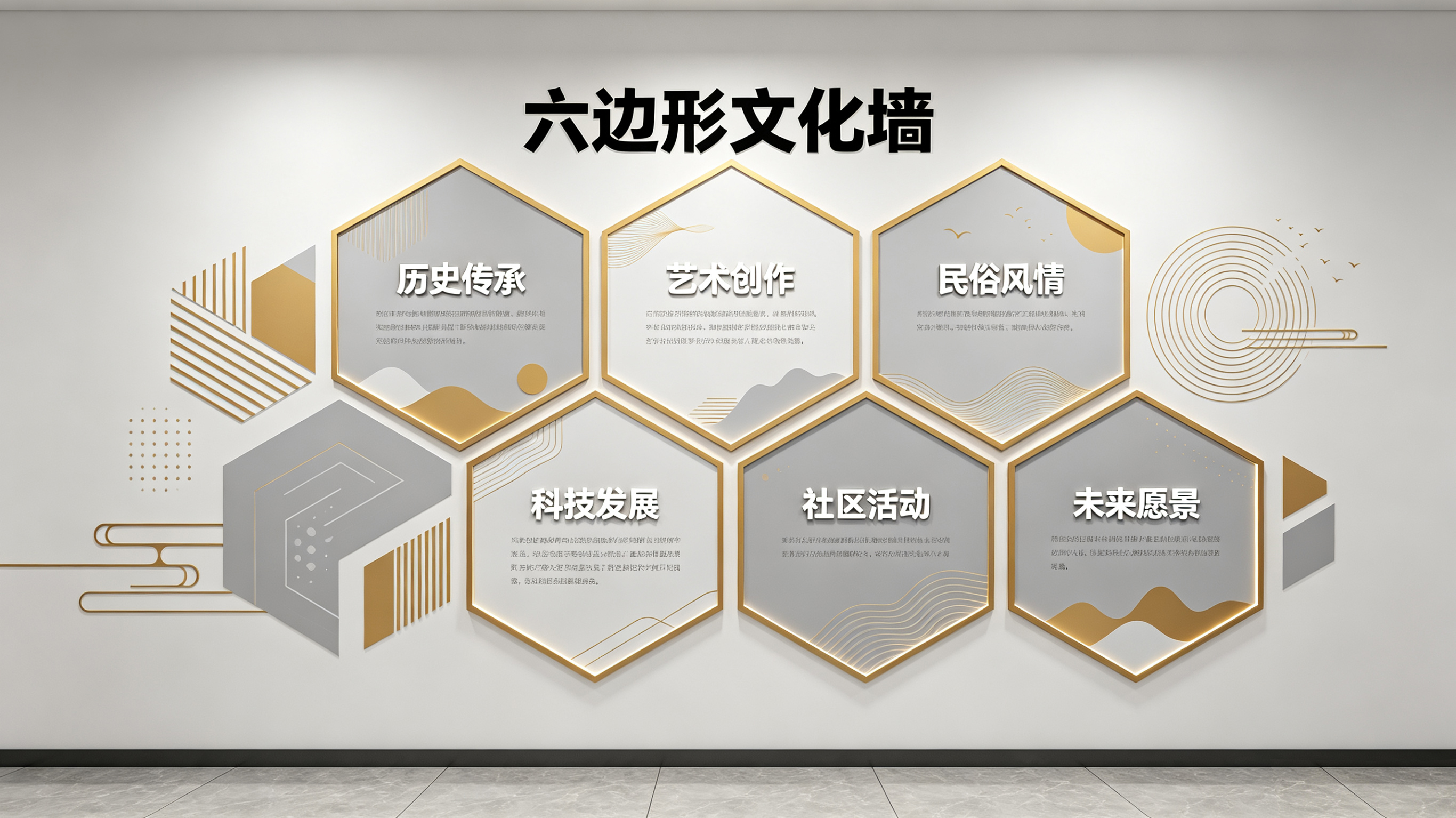 灵璧企业文化墙 | 六边形信息美学